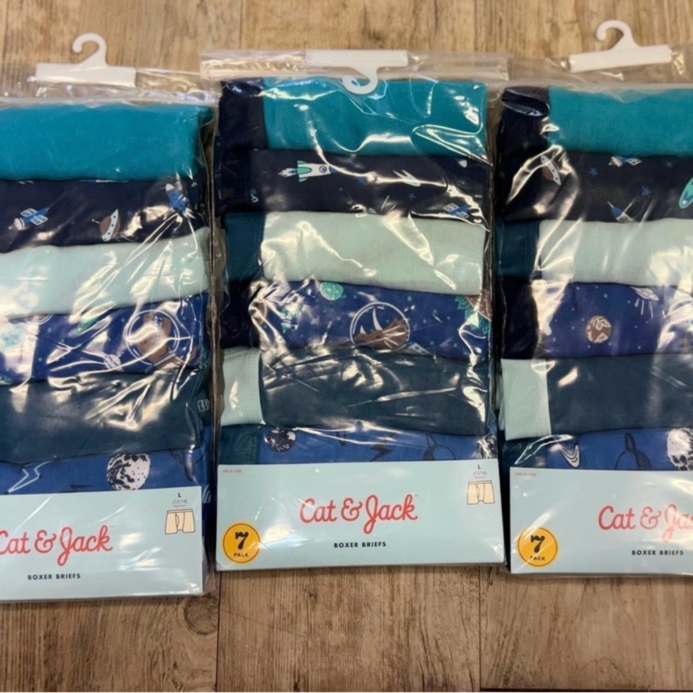 Cat & Jack Men's Boxer Briefs - Blue and Teal Variety Pack! 3 packs 21 pairs